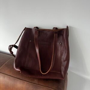 Portland leather tote bag